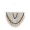 White Cotton Handmade Intricately Weaved Macrame Wall Decor with Beaded Fringe Tassels 28" x 1" x 32"